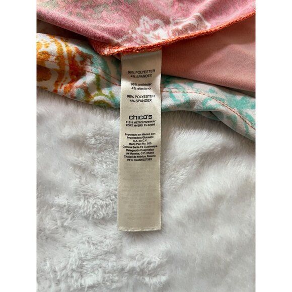 Chico's Womens V-Neck Short Sleeve Floral Cross-Back Dress Size 0 Multicolor - Picture 11 of 13